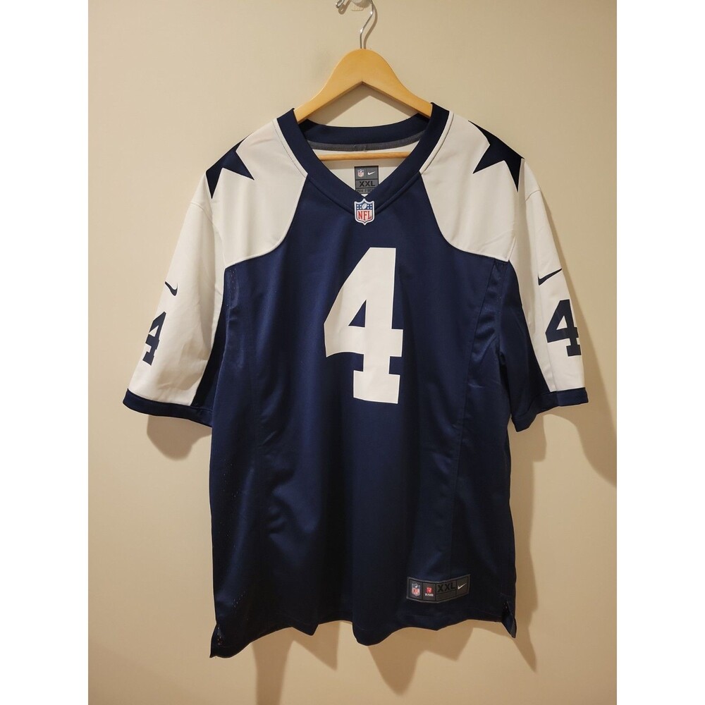 Nike Dallas Cowboys Dak Prescott #4 NFL Game Jersey Navy White Men’s 2XL XXL